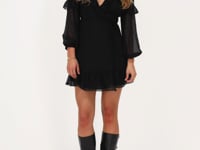 Black wrap dress with ruffles | My Jewellery