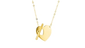 Italian 10kt Yellow Gold Heart Toggle Necklace