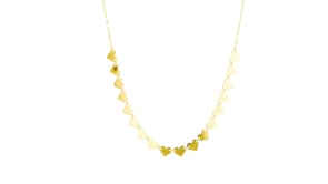 Italian 10kt Yellow Gold Central Heart Station Necklace