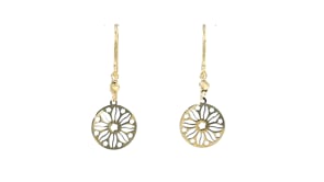 Italian 10kt Yellow Gold Sunflower Ricami Drop Earrings