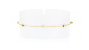 Italian 3mm 10kt Yellow Gold Bead Station Bracelet
