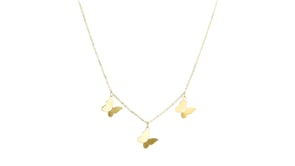 Italian 10kt Yellow Gold Butterfly Station Necklace