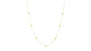 Italian 3mm 10kt Yellow Gold Bead Station Necklace