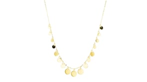 Italian 10kt Yellow Gold Graduated Disc Drop Necklace