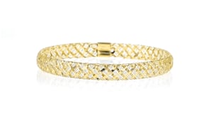 Italian 10kt Yellow Gold Mesh Bangle Bracelet