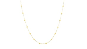 Italian 1.8mm 10kt Yellow Gold Bead Station Necklace