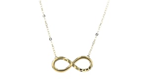 Italian 10kt Yellow Gold Diamond-Cut Infinity Necklace