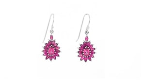 1.60 ct. t.w. Rhodolite Garnet and .80 ct. t.w. Pink Topaz Flower Drop Earrings in Sterling Silver