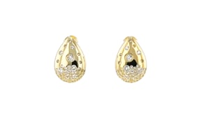 1.00 ct. t.w. Scattered White Topaz Teardrop Earrings in 18kt Gold Over Sterling