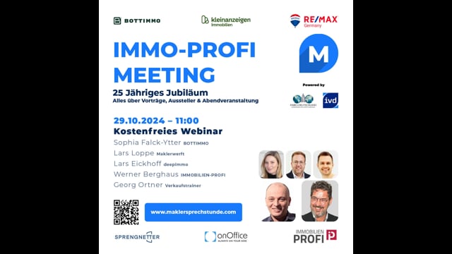 IMMOBILIEN-PROFI Meeting, 25 Jähriges Jubiläum - Alles über Vorträge, Aussteller & Abendveranstaltung