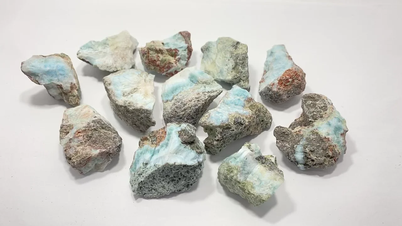 動画】【1点もの】ラリマー ラフロック(原石) 12個セット NO.2