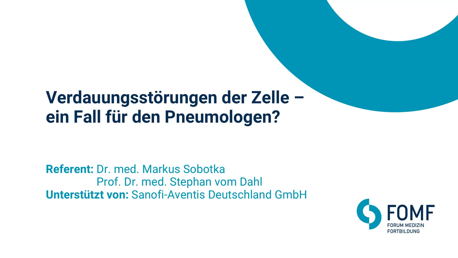 Verdauungsstörungen der Zelle - ein Fall für den Pneumologen?