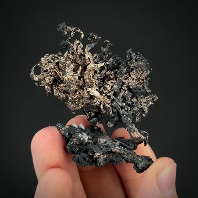 Silver on Acanthite | Imiter Mine, Tinghir Prov., Drâa-Tafilalet Region ...