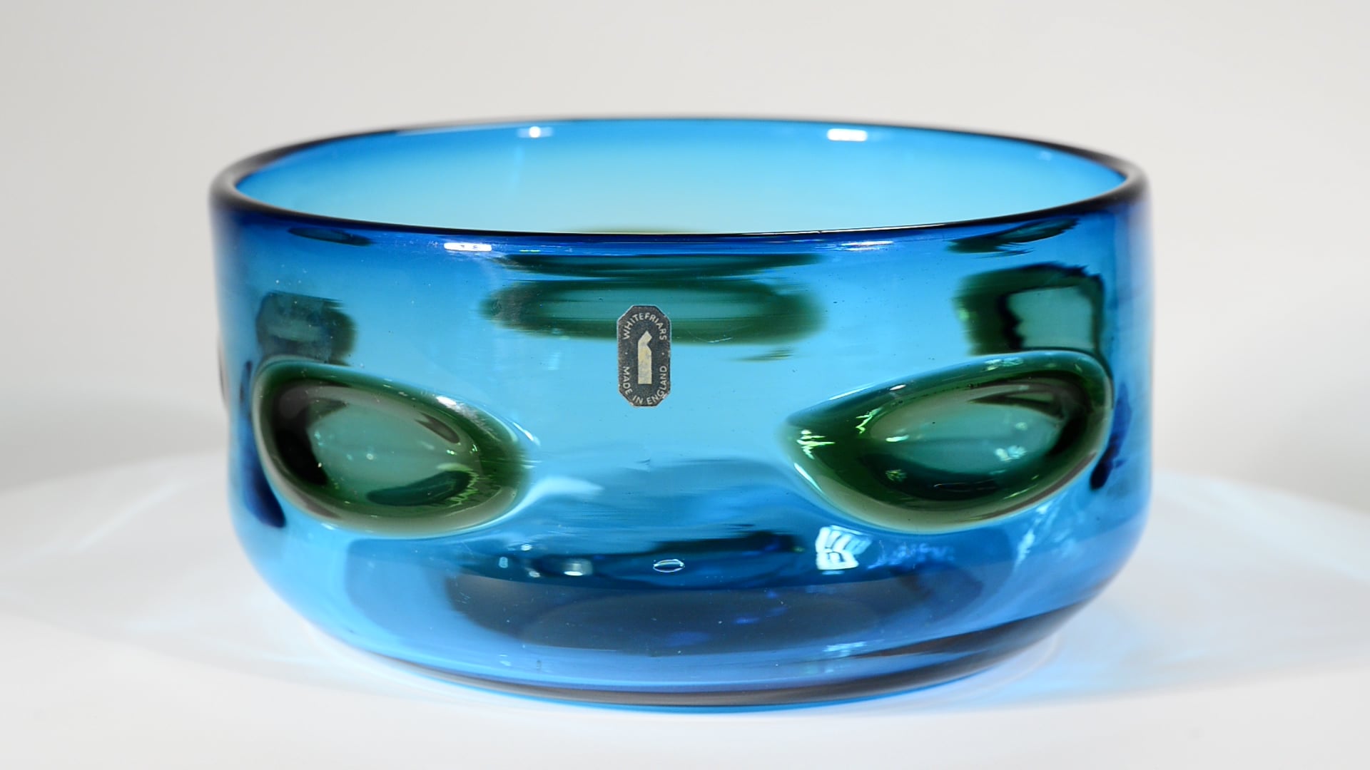 Geoffrey Baxter for Whitefriars Glass Deep Bowl with Applied Spots