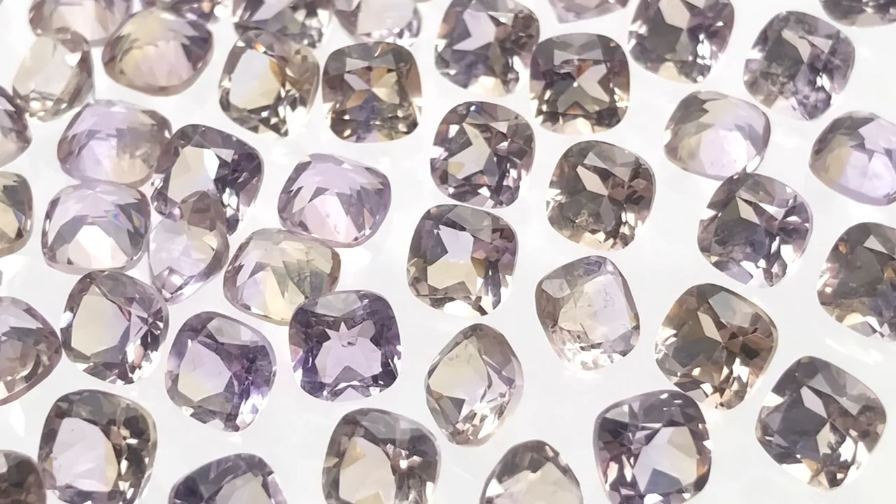宝石質アメジスト×シトリン AAA ルース スクエアファセットカット6×6mm