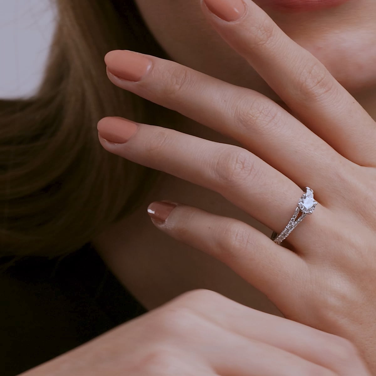 product video 2 for 1 ctw Round Lab Grown Diamond Split Shank Engagement Ring