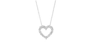 1.00 ct. t.w. Lab-Grown Diamond Heart Necklace in Sterling Silver