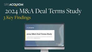 Poster for SRS Acquiom 2024 M&A Deal Terms Study—Three Key Findings