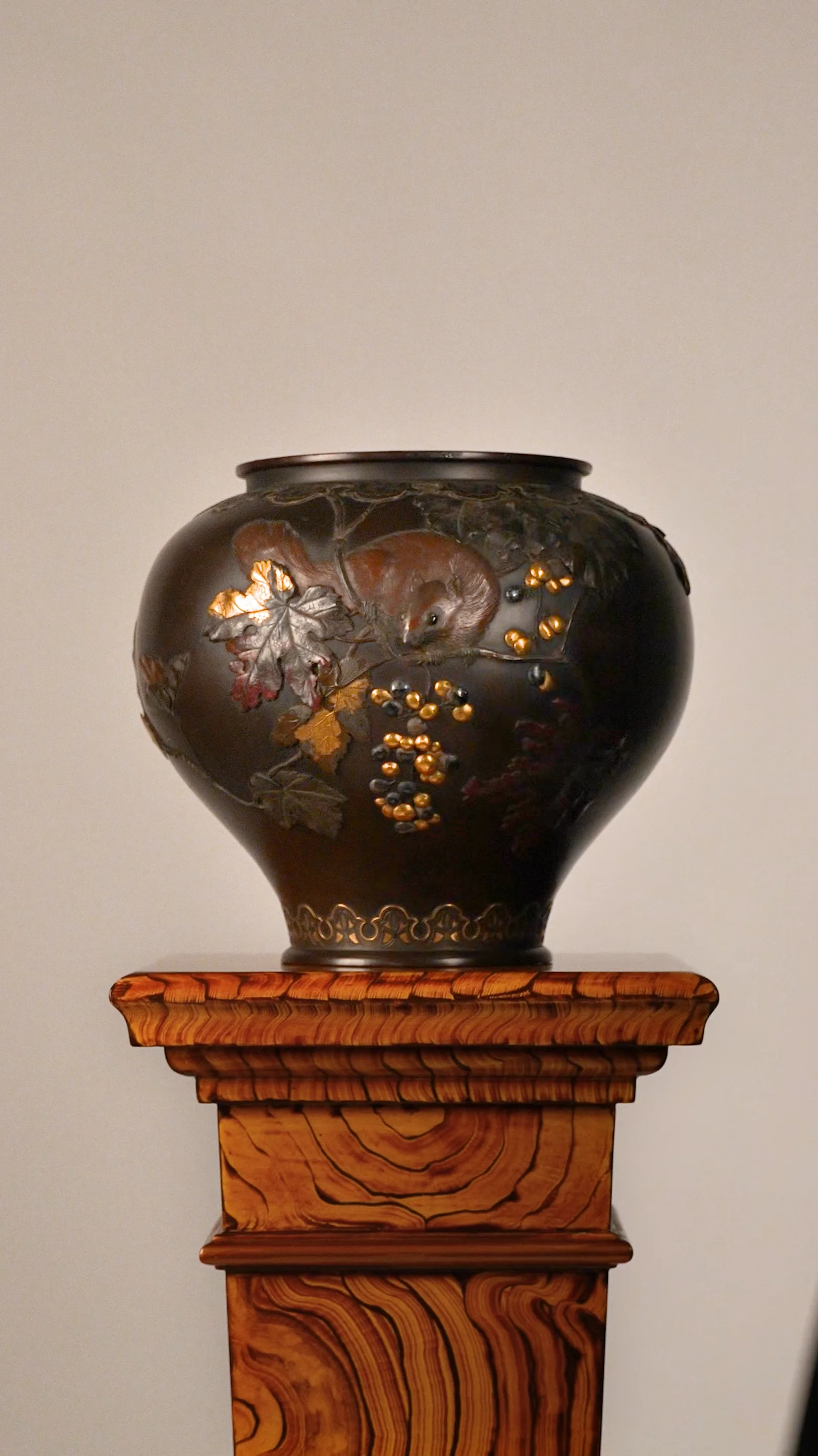 An Important Japanese Bronze Vase by Suzuki Chokichi of An Important Japanese Bronze Vase by Suzuki Chokichi of