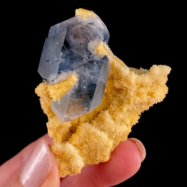 Celestine (great color) on Calcite (2023 find)