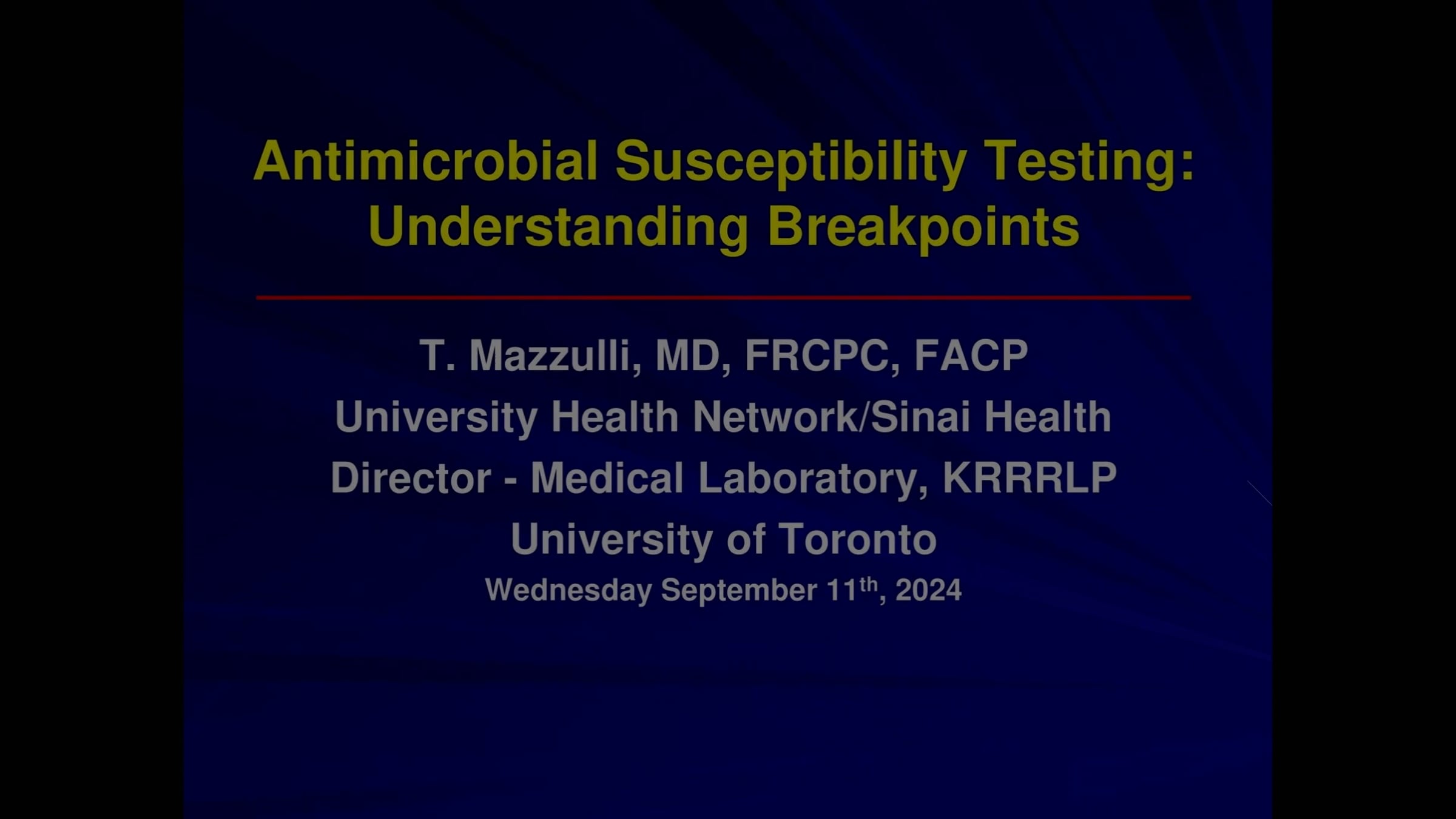 Antimicrobial Susceptibility Testing–understanding breakpoints