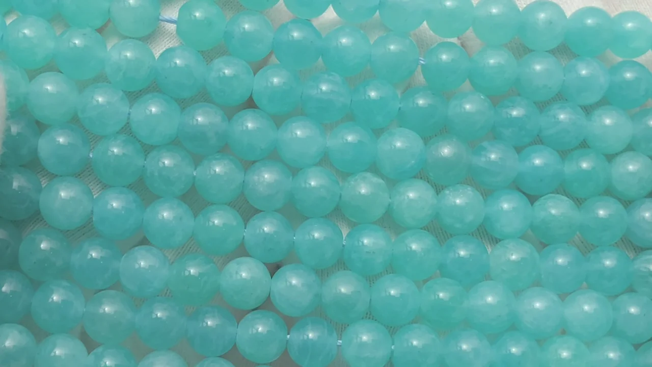 モザンビーク産アマゾナイト ラウンド6mm 1連｜天然石ビーズの卸問屋
