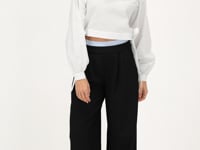 white poplin blouse with bows