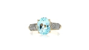 6.25 ct. t.w. Sky Blue Topaz and .20 ct. t.w. White Zircon Jewelry Set: Earrings and Ring in 18kt Gold Over Sterling