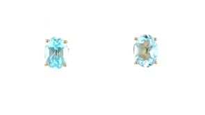 6.25 ct. t.w. Sky Blue Topaz and .20 ct. t.w. White Zircon Jewelry Set: Earrings and Ring in 18kt Gold Over Sterling
