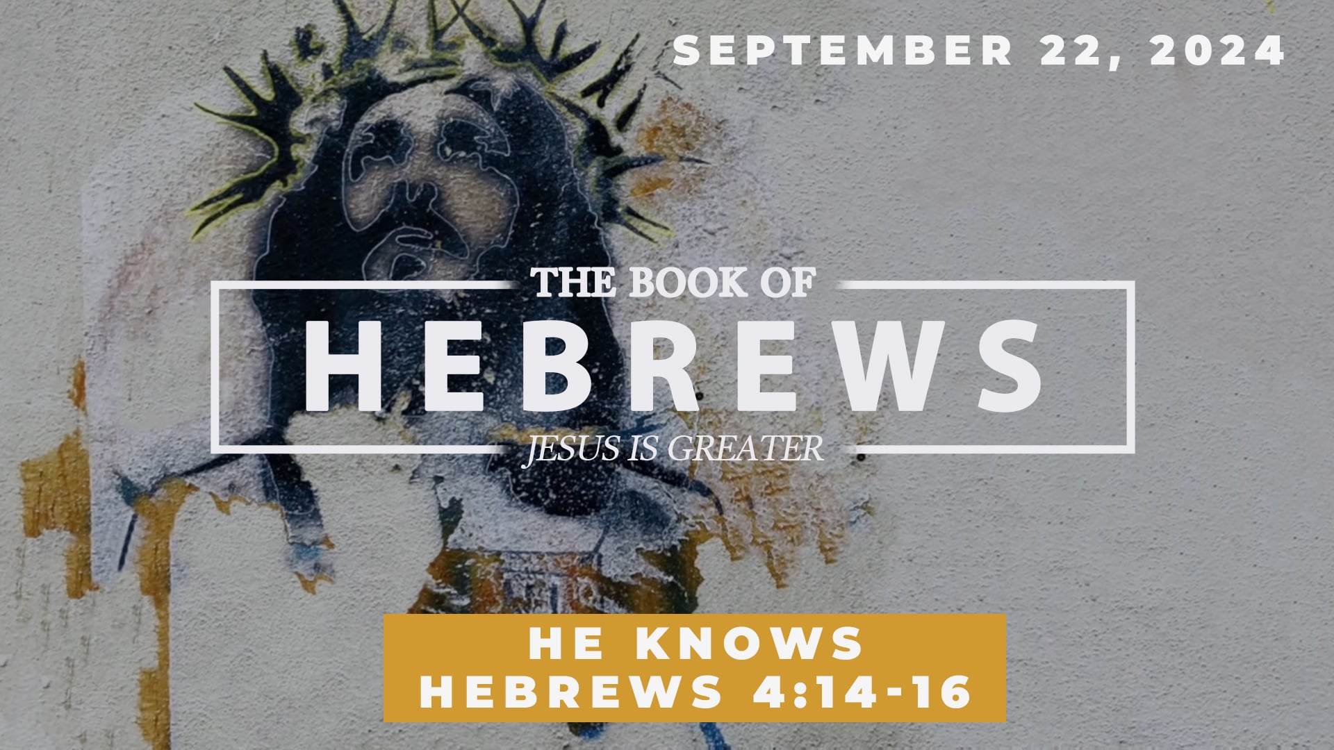 September 22, 2024 - The Book of Hebrews: He Knows - Hebrews 4:14-16