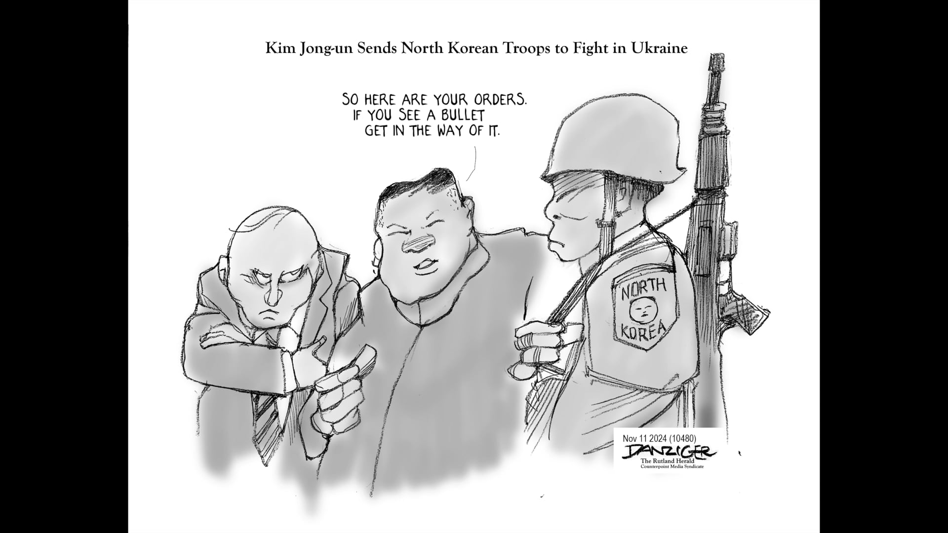 Danziger Live-Cartoon: N Korea Troops