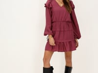 Purple dress with ruffles & wide sleeves | My Jewellery