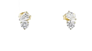 1.00 ct. t.w. Lab-Grown Diamond Toi et Moi Earrings in 14kt Yellow Gold