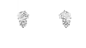 1.00 ct. t.w. Lab-Grown Diamond Toi et Moi Earrings in 14kt White Gold