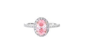 1.35 ct. t.w. Pink and White Lab-Grown Diamond Ring in 14kt White Gold