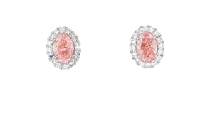 2.40 ct. t.w. Pink and White Lab-Grown Diamond Earrings in 14kt White Gold