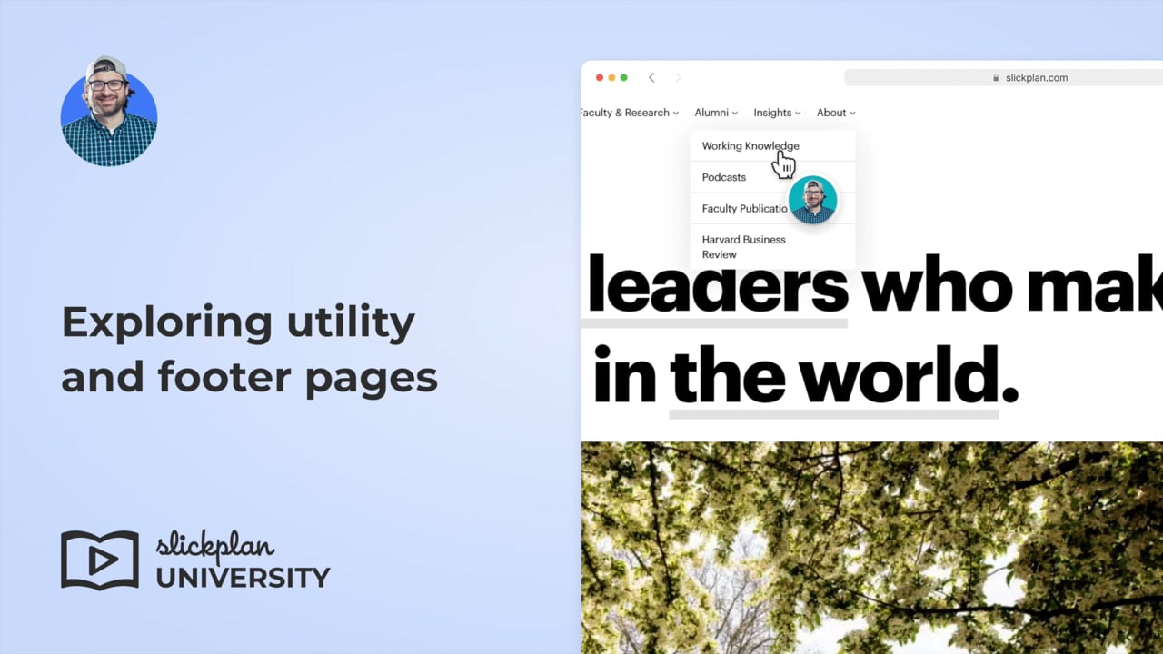 Exploring utility and footer pages