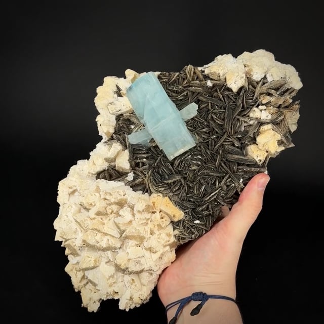 large Aquamarine, Muscovite, Microcline & Lepidolite