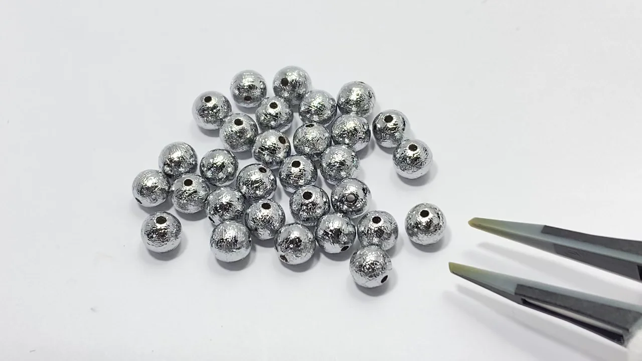 メテオライト(アルタイ隕石) ラウンド6mm 1粒【粒売り】 - 天然石