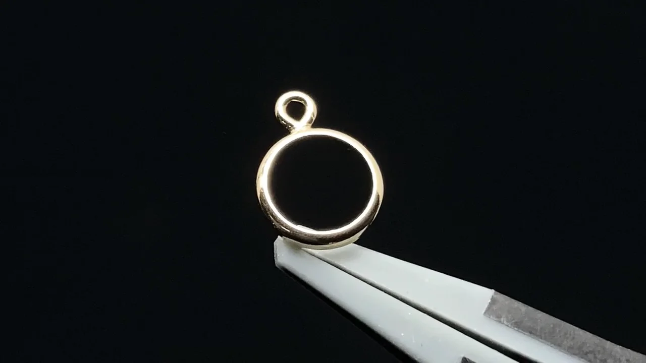 14KGF チャーム 空枠(ベゼル) ラウンドファセットカット【3mm