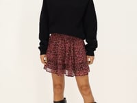 Black skirt with pink floral print | My Jewellery