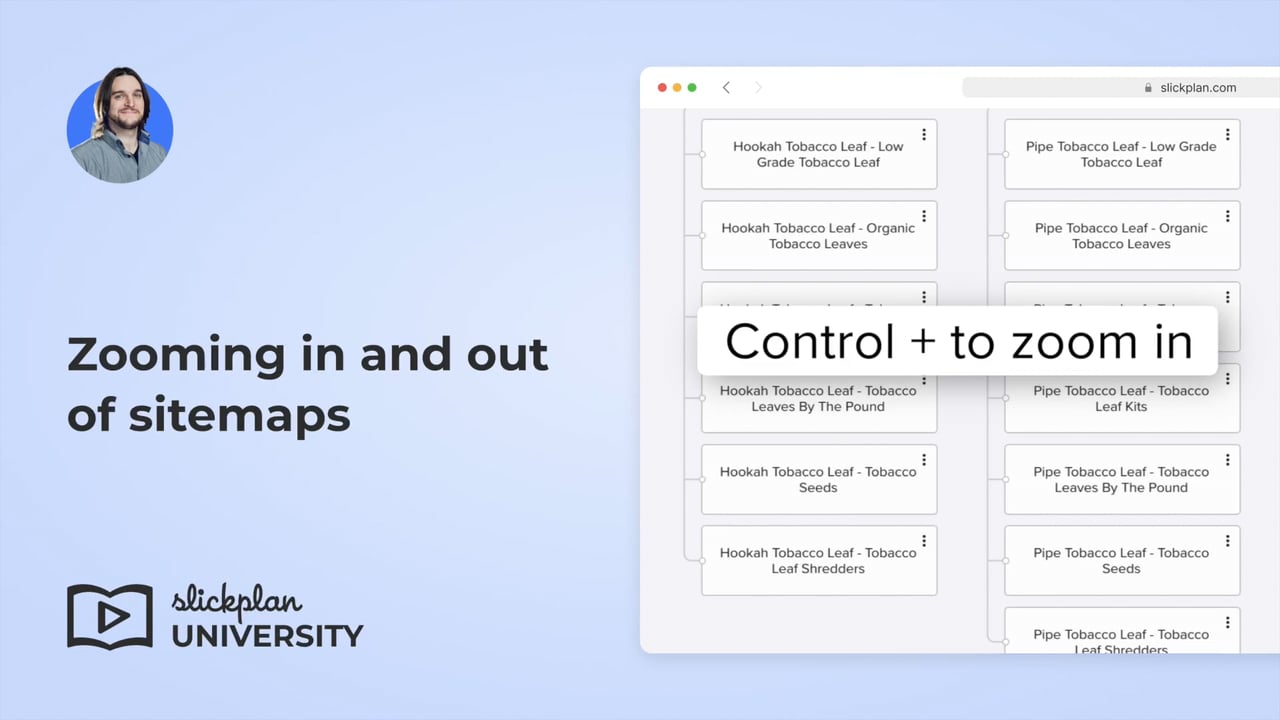 Zooming in and out of sitemaps