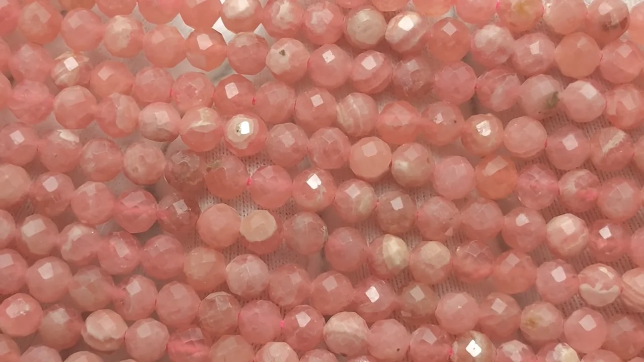 アルゼンチン産インカローズ ラウンドカット4mm 1連｜天然石ビーズ
