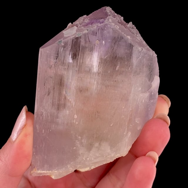 Spodumene var: Kunzite (bi-colored doubly-terminated crystal)