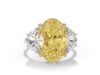 Lab Grown Diamond Yellow Oval Center Engagement Ring in Platinum and 18K Yellow Gold &#40;6 1/4 ct. tw.&#41;