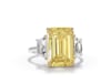 Lab Grown Diamond Yellow Emerald-Cut Center Engagement Ring in Platinum and 18K Yellow Gold &#40;6 1/4 ct. tw.&#41;