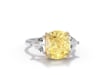 Lab Grown Diamond Yellow Elongated Cushion-Cut Center Engagement Ring in 18K White &amp; Yellow Gold &#40;6 3/8 ct. tw.&#41;