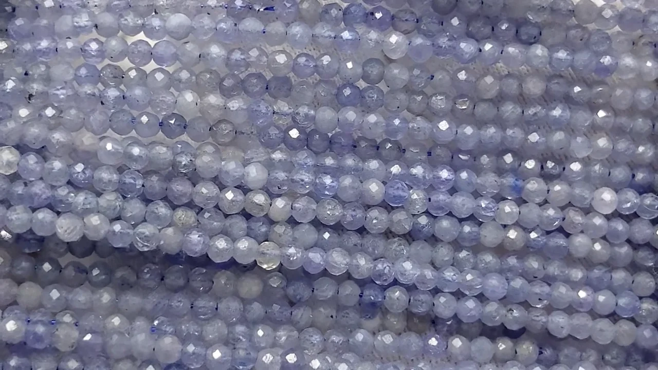 タンザナイト ラウンドカット2mm 1連(ネックレス)｜天然石ビーズの卸
