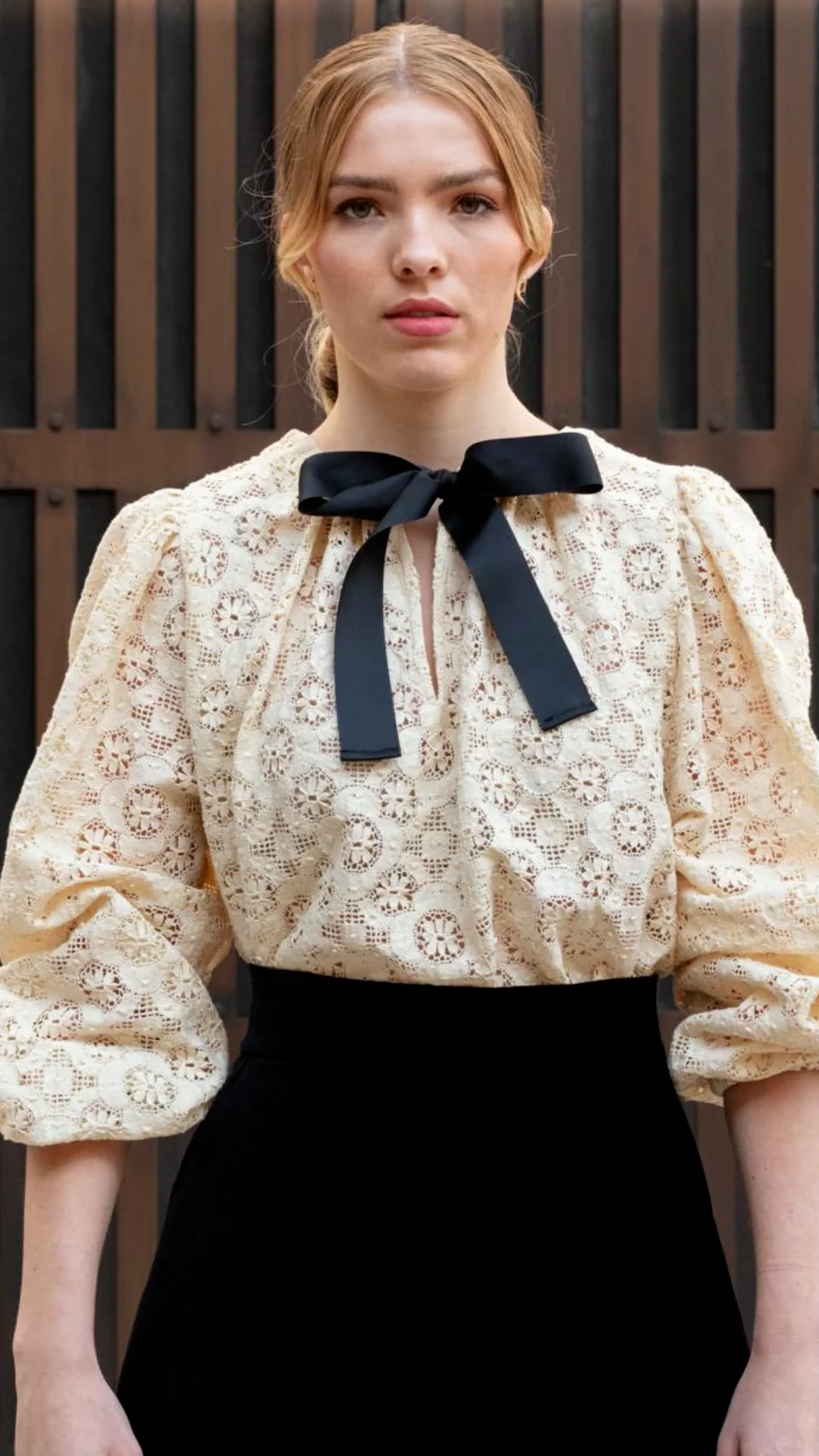 Sister Lace Tulip Blouse with Black Ribbon Limited edition