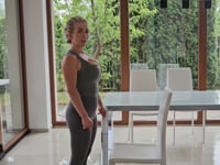 buttock stretching with a chair